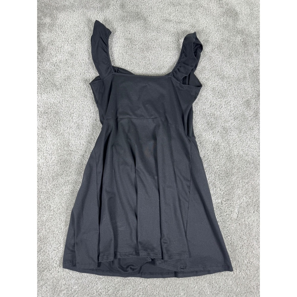 Hollister Black Active Dress Ruffle Strap Cinched Sweetheart with Shorts Medium - Picture 2 of 8